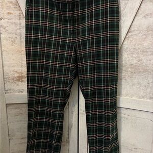 Ann Taylor Women's Green Plaid Cropped Pants